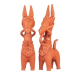 Terracotta Bankura Horse Pair, 12 inch, Handcrafted Showpiece
