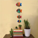 Terracotta Fish Family, Handmade, Hand Painted Decorative Wall Hangingg