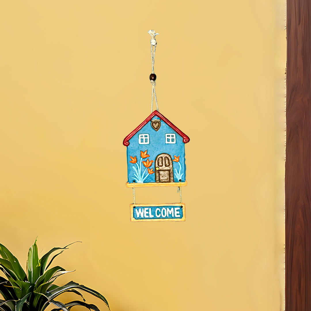 Terracotta Welcome Home Wall Hanging, Handmade & Hand Painted