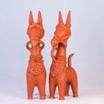 Terracotta Bankura Horse Pair, 15 inch, Handcrafted Showpiece