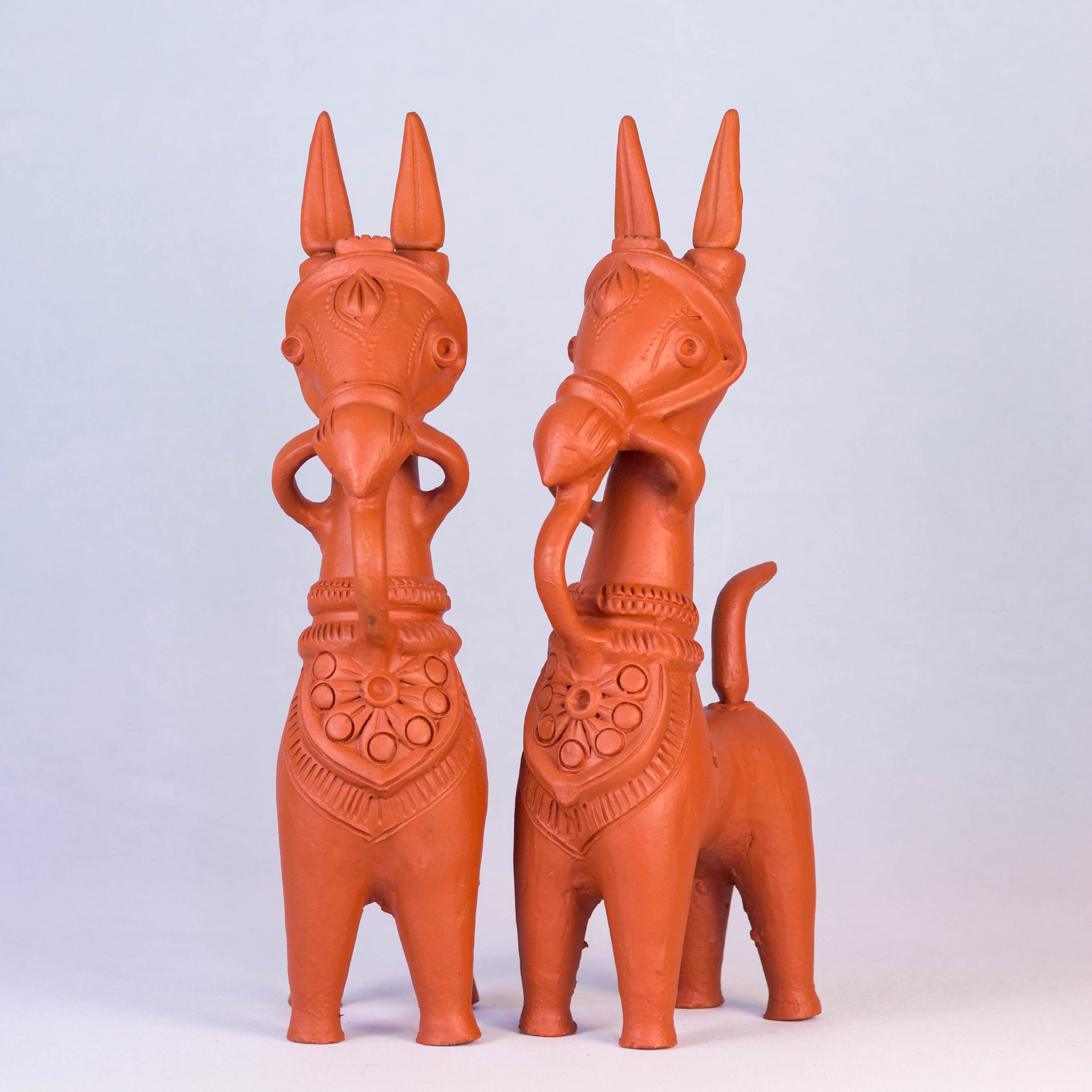Terracotta Bankura Horse Pair, 15 inch, Handcrafted Showpiece
