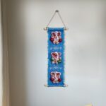 Terracotta Ganesha Face on Jute Wall Hanging, Blue, Handmade & Hand Painted