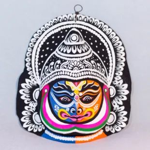 Kathakali-mask-9-inch-Blue-Orange-front image