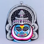 Kathakali Face Mask, 9 inch, Blue, Paper Pulp, Purulia, Handmade Wall Hanging